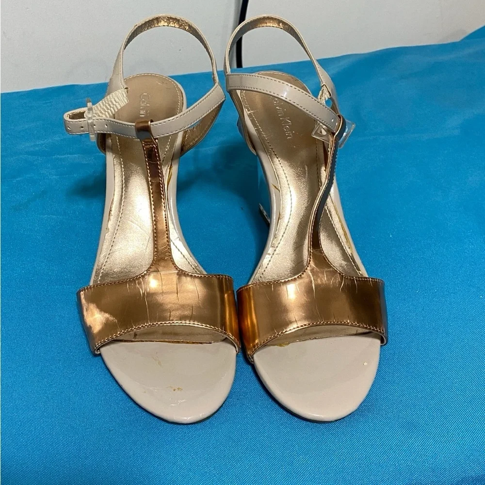 Calvin Klein Transparent Wedge Heel Size 9 1/2 M